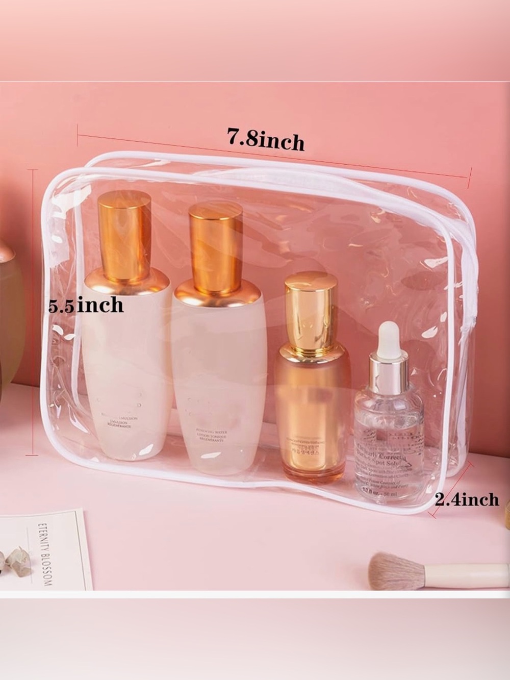 Set of 10 Clear Zipper Storage Pouches – Multipurpose Organizer Bags
